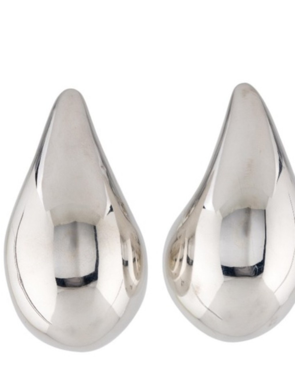 Silver Teardrop Dome Earrings